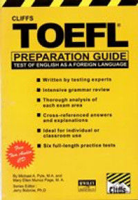 Image of Cliff  toefl : test of english as a foreign language : preparation guide